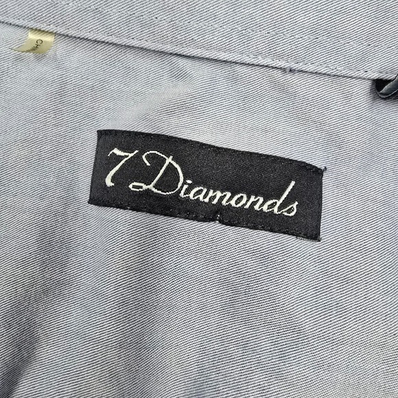 7 Diamonds Shirt Mens Large Purple Plaid‎ Button Up Long Sleeve Cotton Office - Picture 5 of 12